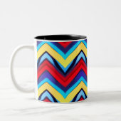 V形シームレスパターンハート ツートーンマグカップ (左)