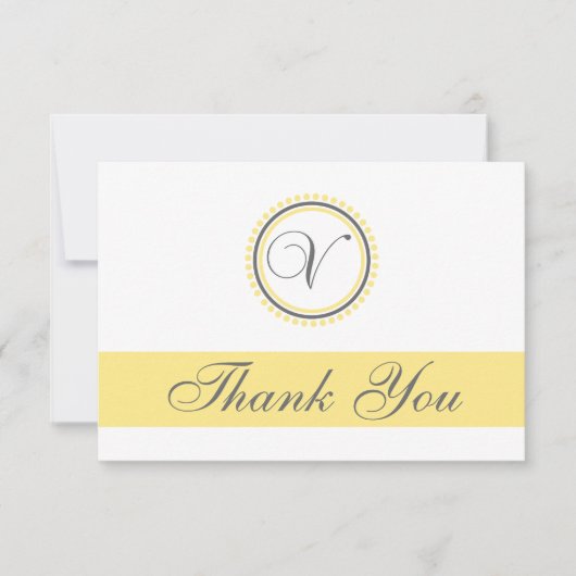V点の円のMonogamのサンキューカード(黄色か灰色) サンキューカード (正面)