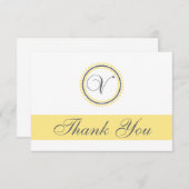 V点の円のMonogamのサンキューカード(黄色か灰色) サンキューカード (正面/裏面)