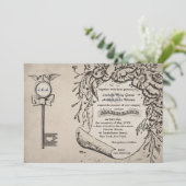 #V0を結婚しているヴィンテージ愛鍵およびカメの鳩 招待状 (スタンド正面)