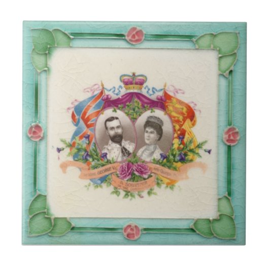 V0003ビクトリアンで旧式な再生のセラミックタイル タイル (正面)