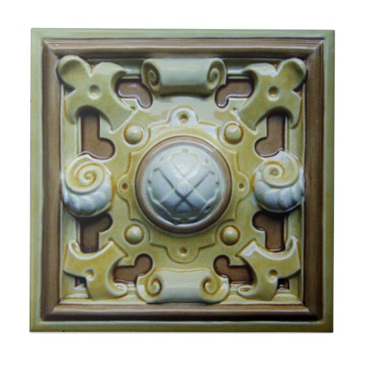 V0014ビクトリアンで旧式な再生のセラミックタイル タイル (正面)