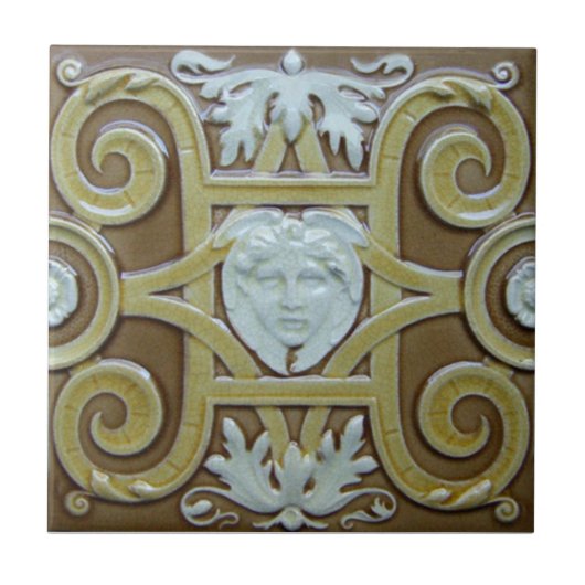 V0019ビクトリアンで旧式な再生のセラミックタイル タイル (正面)