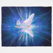 V009天使5の青 フリースブランケット (正面(横))