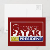 V1のジョージ・パタキ大統領 ポストカード (正面/裏面)