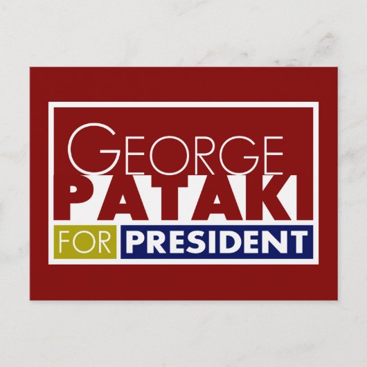 V1のジョージ・パタキ大統領 ポストカード (正面)