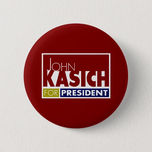 V1のJohn Kasich氏 缶バッジ (正面)