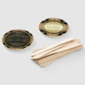 V1アールデコ金ゴールド結婚ラウンドのメニューカード ハンドファン (組立なし)