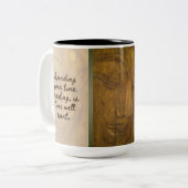 V1ブッダ今日#5禅マグ – ブッダバラと引用文 ツートーンマグカップ (正面左)