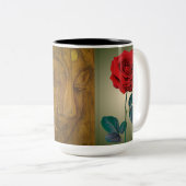 V1ブッダ今日#5禅マグ – ブッダバラと引用文 ツートーンマグカップ (正面右)