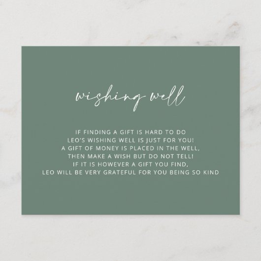 V2シンプル・グリーン洗礼  エンクロージャーカード (正面)