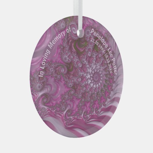 V2ラベンダーナウティラスフラクタル記念日射手 ガラスオーナメント (正面右)