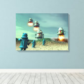 V2伸張キャンバスプリンの上からのロボット侵入 キャンバスプリント (インサイチュ (ウッドフロア))