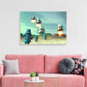 V2伸張キャンバスプリンの上からのロボット侵入 キャンバスプリント (インサイチュ (リビング))