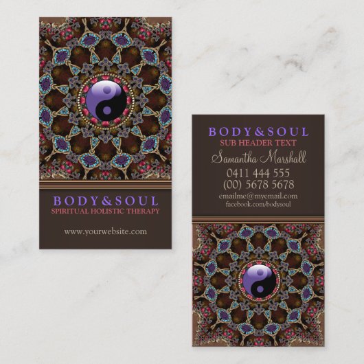 V2:代替の東YinYangニューエイジ 名刺 (正面/裏面)