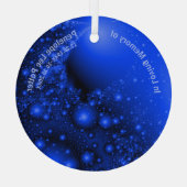 V2 Cobalt Blue Fractal Memorial Suncatcher ガラスオーナメント (裏面)