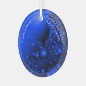 V2 Cobalt Blue Fractal Memorial Suncatcher ガラスオーナメント (正面左)