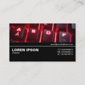 V3の中間地点 – キーボ白熱［赤熱］光を放つード 名刺 (裏面)