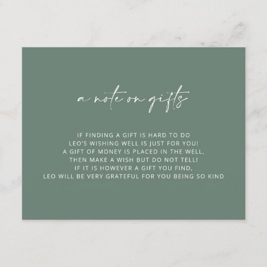 V4シンプルグリーンバプテスマ エンクロージャーカード (正面)