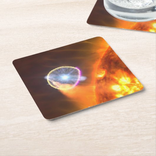 V407シグニの白色矮星 スクエアペーパーコースター (アングル)