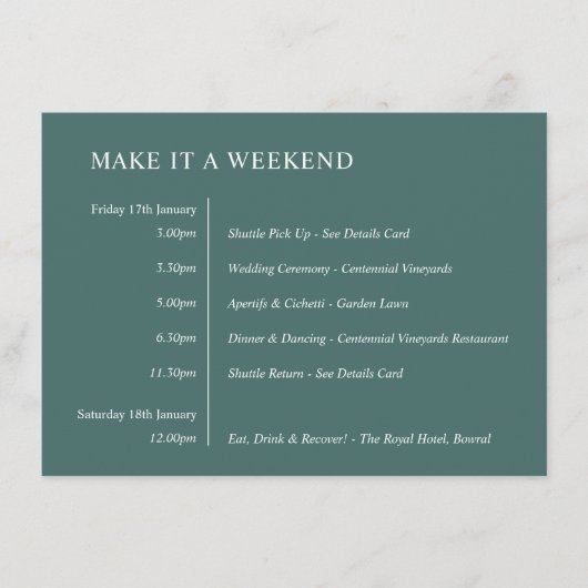 V6水彩画はChloeNick #466D69のイベントを去ります エンクロージャーカード (正面)