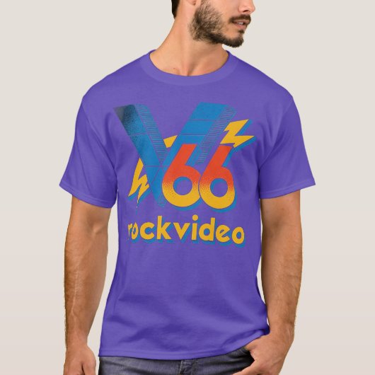 V66 レトロ ボストン ロック ビデオ Tシャツ (正面)