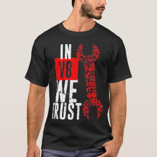 V8でWeは信頼されたおもしろい整備士動揺してパパ Tシャツ