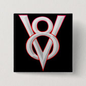 V8の記号 缶バッジ (正面)