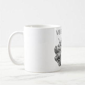V8エンジンの鉛筆画 コーヒーマグカップ