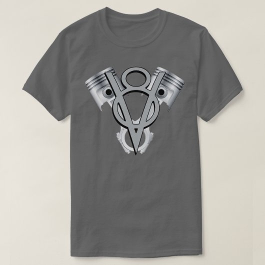 V8エンジンピストンAmerican Muscle car Tシャツ (デザイン正面)