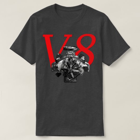 V8エンジンマッスルビッグブロック Tシャツ (デザイン正面)