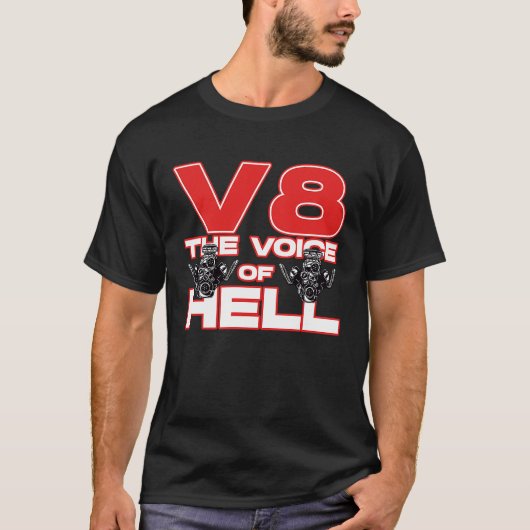 V8カーチューニングシリンダーワークショップライトの声 Tシャツ (正面)