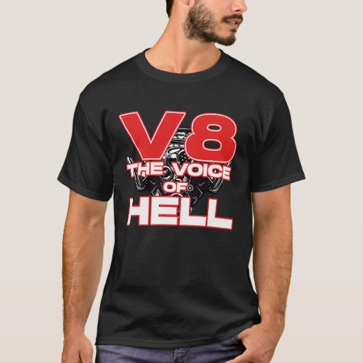 V8カーチューニングシリンダーワークショップライトの声 Tシャツ (正面)