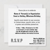 V8クロムブラック&グレーの男らしパーティー 招待状 (裏面)