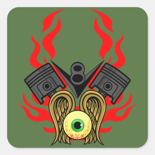 V8ピストンヘッド飛んでいるアイ スクエアシール (正面)