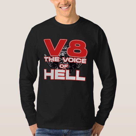 V8 Car Tuning Cylinder Workshop The Voice of Light Tシャツ (正面)