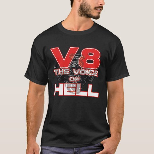 V8 Car Tuning Cylinder Workshop The Voice of Light Tシャツ (正面)