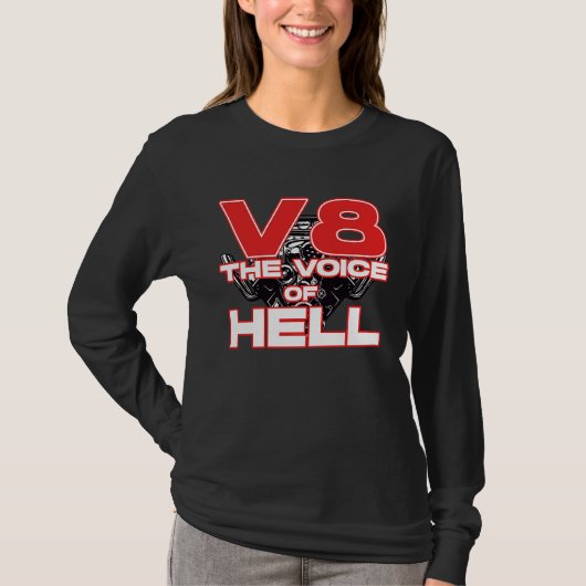 V8 Car Tuning Cylinder Workshop The Voice of Light Tシャツ (正面)