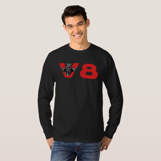 V8 Car Tuning Engine Workshop Tシャツ (正面フル)