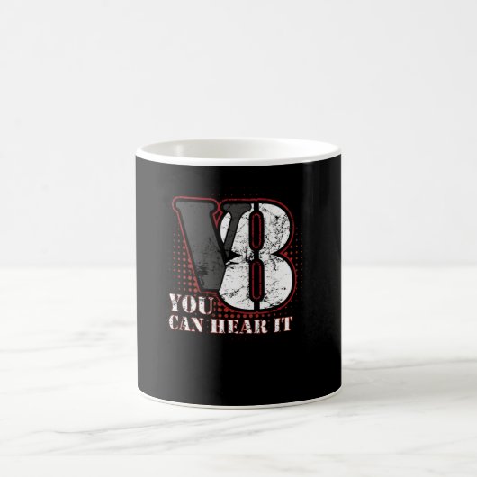 V8 Engine Shirt Auto Displacement You Can Hear It コーヒーマグカップ (中央)