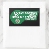 V8 SUVステッカー(黒の緑) 4パック 長方形シール (バッグ)