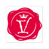 V -アンティークワックスシールゴシック王冠イニシャル文字 セルフインキングスタンプ (デザイン)