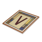 「V」アーツ&クラフツイニシャル タイル (側面)