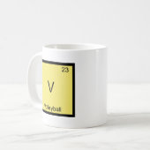 V - バレーボール おもしろ 化学 元素記号 Tシャツ コーヒーマグカップ (正面左)