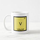 V - バレーボール おもしろ 化学 元素記号 Tシャツ コーヒーマグカップ (左)