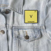 V - バレーボール おもしろ 化学 元素記号 Tシャツ 缶バッジ (インサイチュ)