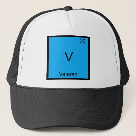 V - ベテラン軍人 化学元素記号Tシャツ キャップ (正面)
