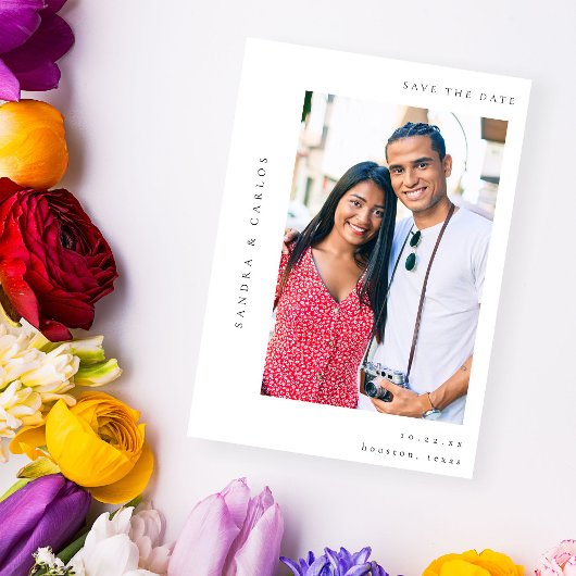 V モダン 2シンプル写真保存日 招待状