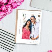 V モダン 2シンプル写真保存日 招待状