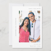 V モダン 2シンプル写真保存日 招待状 (正面)